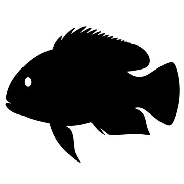 recommend clip art: dwarf cichlid fish black silhouette of a moorish idol fish aquatic animal ocean life- simple black silhouette of a dwarf cichlid fish tropical sea life animal icon,