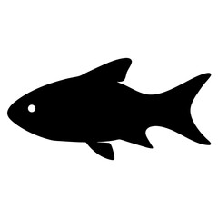 glass catfish black silhouette of a moorish idol fish aquatic animal ocean life- simple black silhouette of a glass catfish tropical sea life animal icon,