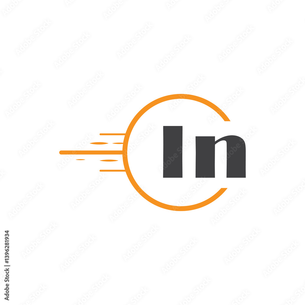 Fototapete initial monogram logo with circle style design.
