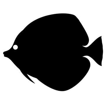 recommend clip art: platy fish black silhouette of a moorish idol fish aquatic animal ocean life- simple black silhouette of a platy fish tropical sea life animal icon,