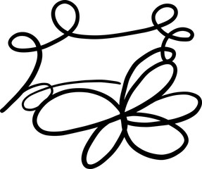 Angular and Floral Hybrid Scribble with Five Petals