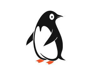 Cute Cartoon Penguin Collection – Vector Set with Ice Cream, Heart Balloon, Speech Bubble, Sign, and Arctic Scene.