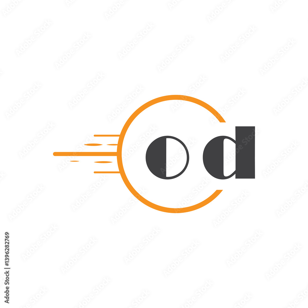 Fototapete initial monogram logo with circle style design.