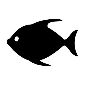 recommend clip art: silver dollar fish black silhouette of a moorish idol fish aquatic animal ocean life- simple black silhouette of a silver dollar fish tropical sea life animal icon,