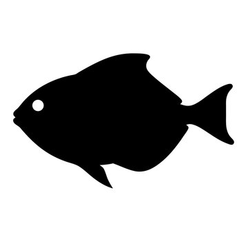 recommend clip art: silver dollar fish black silhouette of a moorish idol fish aquatic animal ocean life- simple black silhouette of a silver dollar fish tropical sea life animal icon,