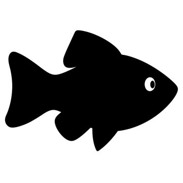 recommend clip art: zebra danio fish black silhouette of a moorish idol fish aquatic animal ocean life- simple black silhouette of a zebra danio fish tropical sea life animal icon,
