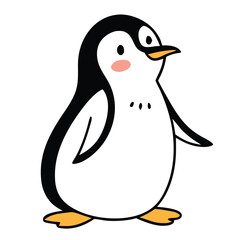 Cute Cartoon Penguin Collection – Vector Set with Ice Cream, Heart Balloon, Speech Bubble, Sign, and Arctic Scene.