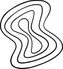 Organic Wavy Blob with Five Layered Contours