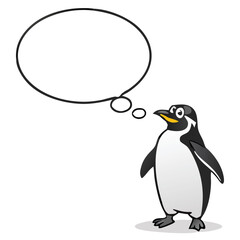 Cute Cartoon Penguin Collection – Vector Set with Ice Cream, Heart Balloon, Speech Bubble, Sign, and Arctic Scene.