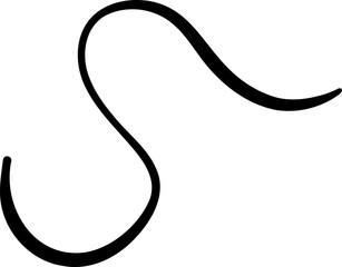 Looping abstract curve with thick tail end