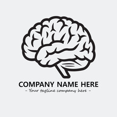 Brain illustration black and white for logo company vector image
