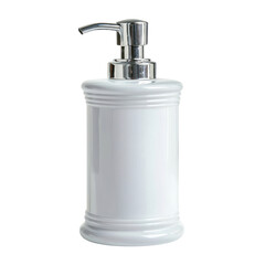 Obraz premium Elegant sanitary ware soap dispenser with cutout background for bathroom decor modern design soft lighting