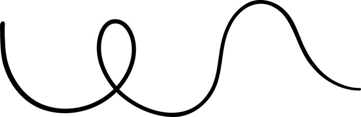 Double loop abstract line with sharp directional change