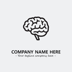 Brain illustration black and white for logo company vector image
