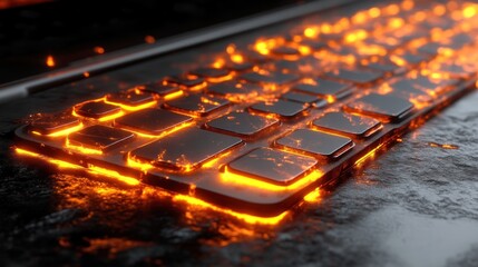 Glowing Keyboard with Futuristic Design HighTech Illumination for Modern Devices