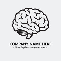 Brain illustration black and white for logo company vector image
