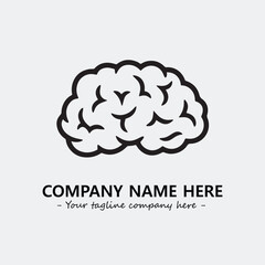 Brain illustration black and white for logo company vector image
