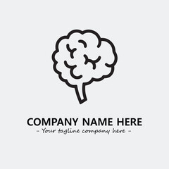 Brain illustration black and white for logo company vector image
