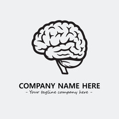 Brain illustration black and white for logo company vector image
