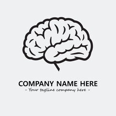 Brain illustration black and white for logo company vector image
