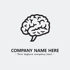 Brain illustration black and white for logo company vector image
