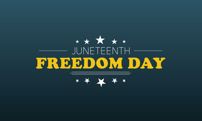 Juneteenth Freedom Day Teal Stars Vector