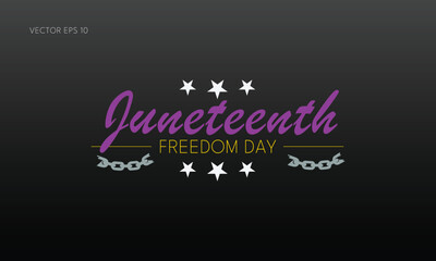 Juneteenth Freedom Day with Elegant Typography and Silver Chains