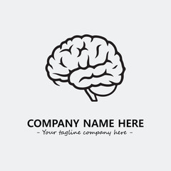 Brain illustration black and white for logo company vector image
