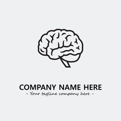 Brain illustration black and white for logo company vector image
