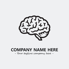 Brain illustration black and white for logo company vector image
