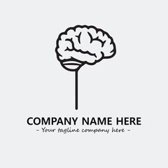 Brain illustration black and white for logo company vector image
