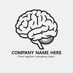 Brain illustration black and white for logo company vector image
