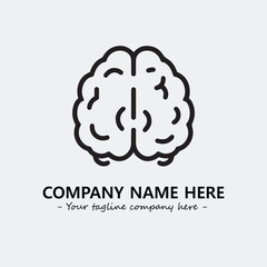 Brain illustration black and white for logo company vector image
