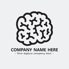 Brain illustration black and white for logo company vector image
