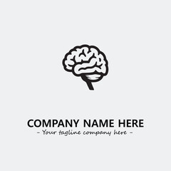 Brain illustration black and white for logo company vector image
