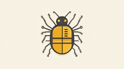 Fototapeta premium Stylized Insect Illustration with Vibrant Colors and Pixelated Effects for Design Projects