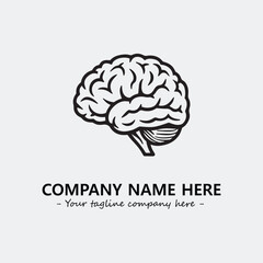 Brain illustration black and white for logo company vector image
