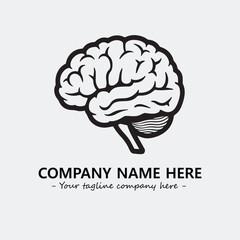 Brain illustration black and white for logo company vector image

