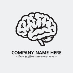 Brain illustration black and white for logo company vector image
