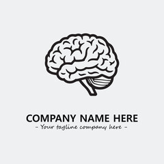 Brain illustration black and white for logo company vector image
