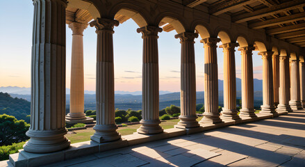 colonnade in the park of st petersburg