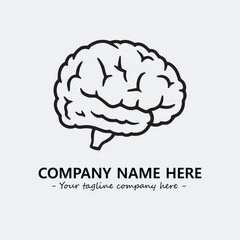 Brain illustration black and white for logo company vector image
