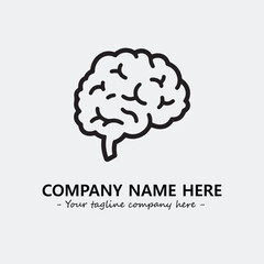 Brain illustration black and white for logo company vector image
