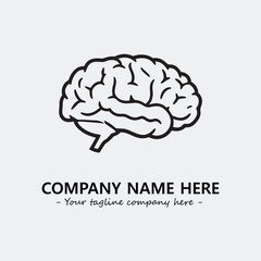 Brain illustration black and white for logo company vector image
