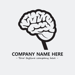 Brain illustration black and white for logo company vector image
