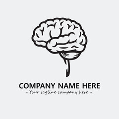 Brain illustration black and white for logo company vector image
