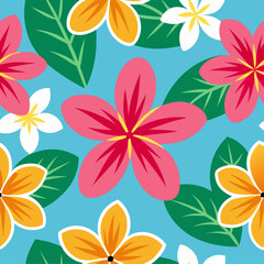 Lively Vibrant Floral Pattern Featuring Multicolored Blooms and Delicate Green Leaves