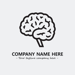 Brain illustration black and white for logo company vector image
