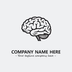 Brain illustration black and white for logo company vector image
