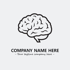 Brain illustration black and white for logo company vector image
